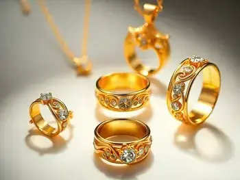 Gold plated jewelry pieces