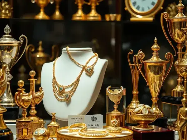 Gold plated items showcase