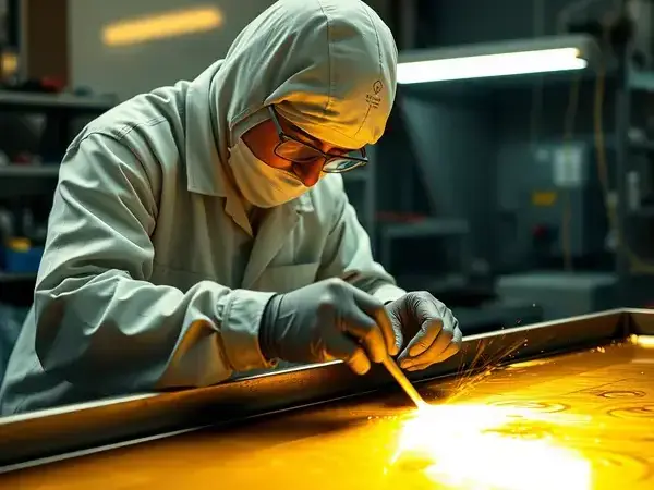 Gold plating process in workshop