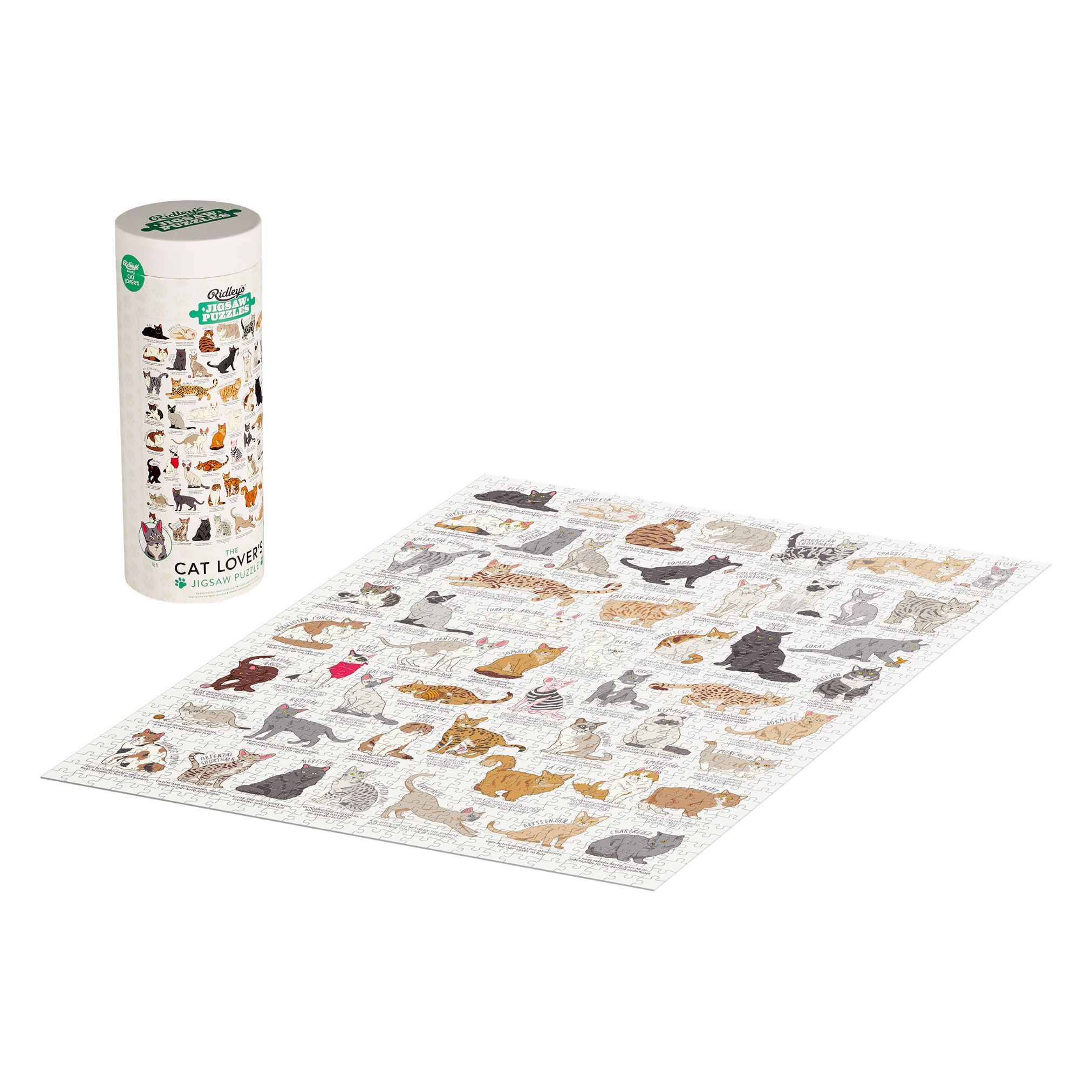 Cat Lover's 1000 Piece Jigsaw Puzzle (Cream)